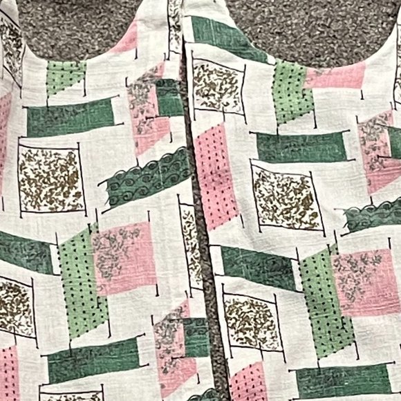 Mid-Century Bark Cloth Cafe Curtain Set - Picture 7 of 12